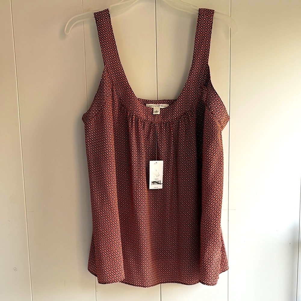 BR 100% Silk Women's Sleeveless Patterned Top size XL